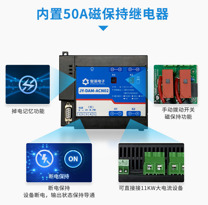 智能配電監(jiān)控模塊，內(nèi)置50A磁保持繼電器